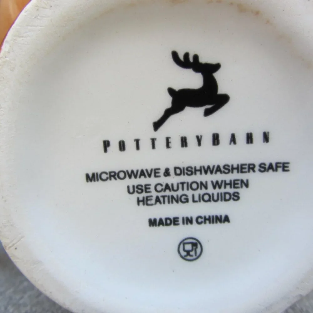 *BOGO mugs* 16 oz retro reindeer mug pottery barn (W5042)